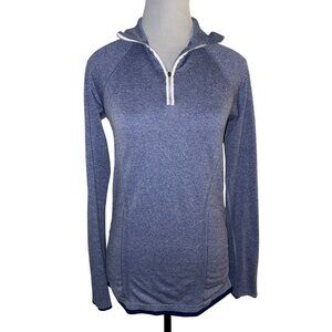 Athleta Fastest Track 1/4 Zip Heathered Purple Pullover Size Small